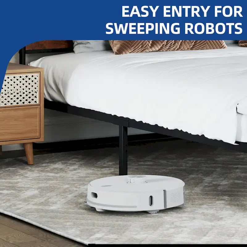 Moasis Metal Platform Bed Frame with Wooden Headboard