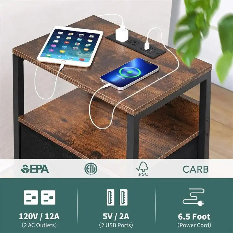 Nightstand with Charging Station