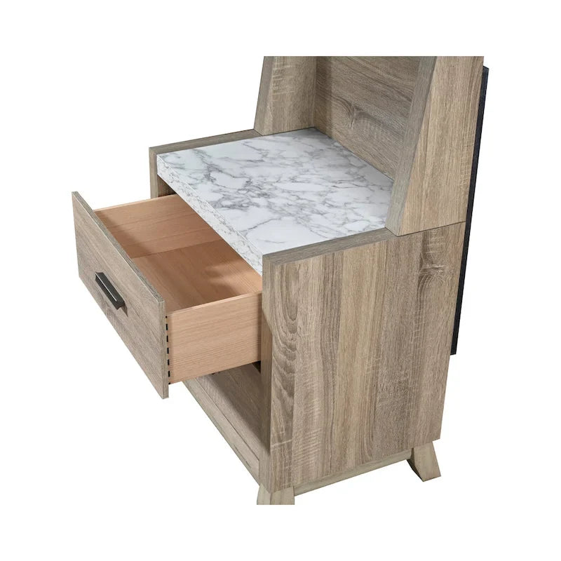 Daemon 3 Piece Light Brown Panel Bedroom Set