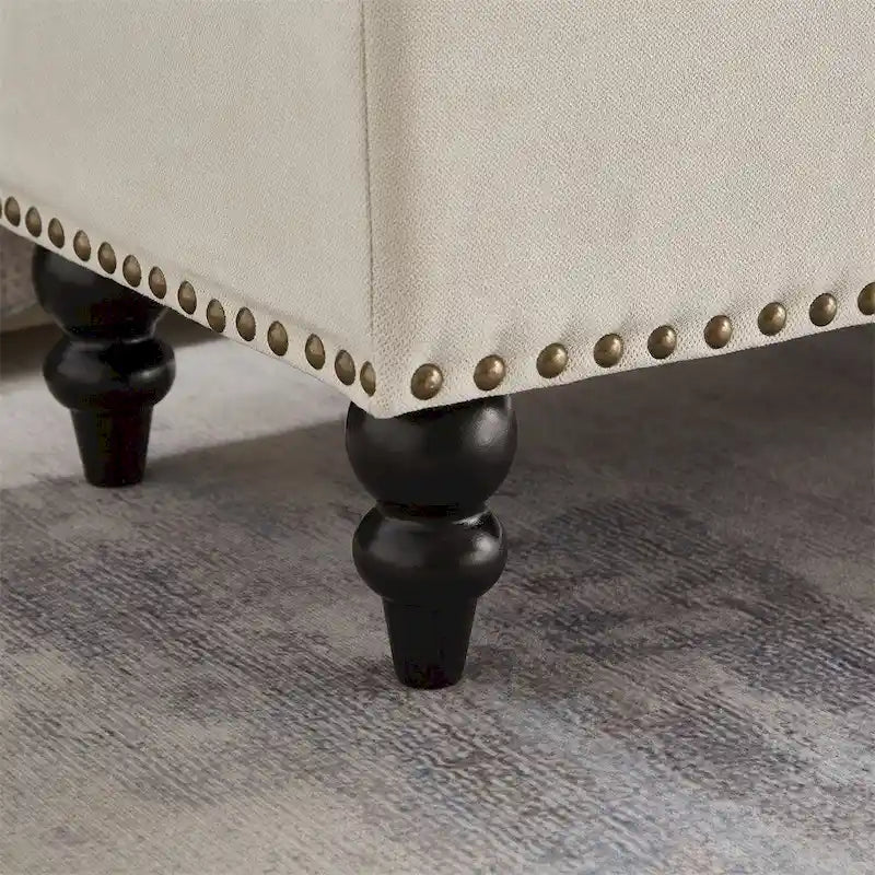 59 Bed Bench Ottoman with Storage Fabric