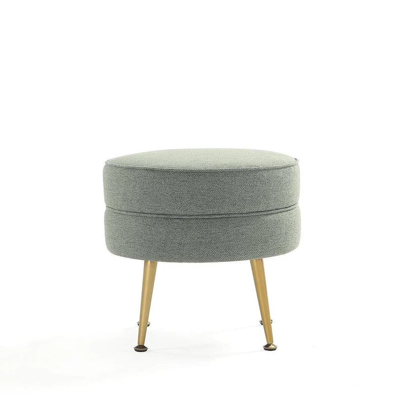 Manhattan Comfort Bailey Mid Century Modern Woven Upholstered Round Ottoman