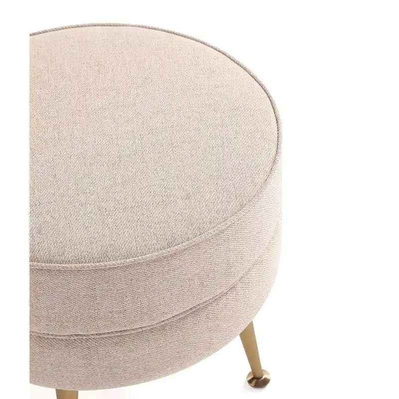 Manhattan Comfort Bailey Mid Century Modern Woven Upholstered Round Ottoman