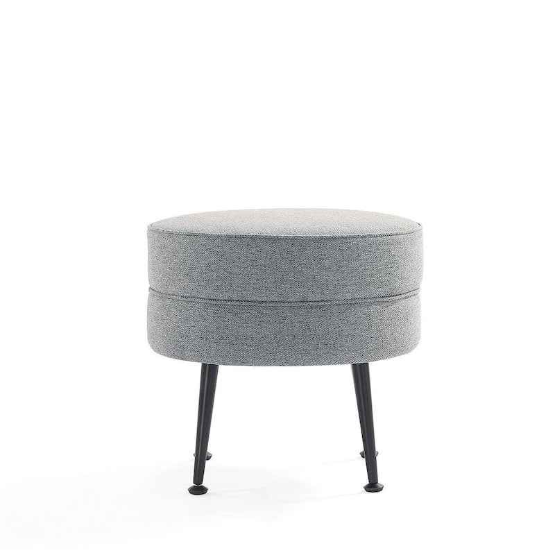 Manhattan Comfort Bailey Mid Century Modern Woven Upholstered Round Ottoman