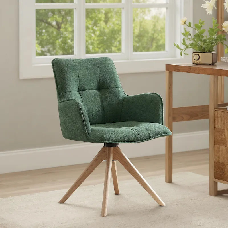 Art Leon Swivel Wood Accent Arm Chair