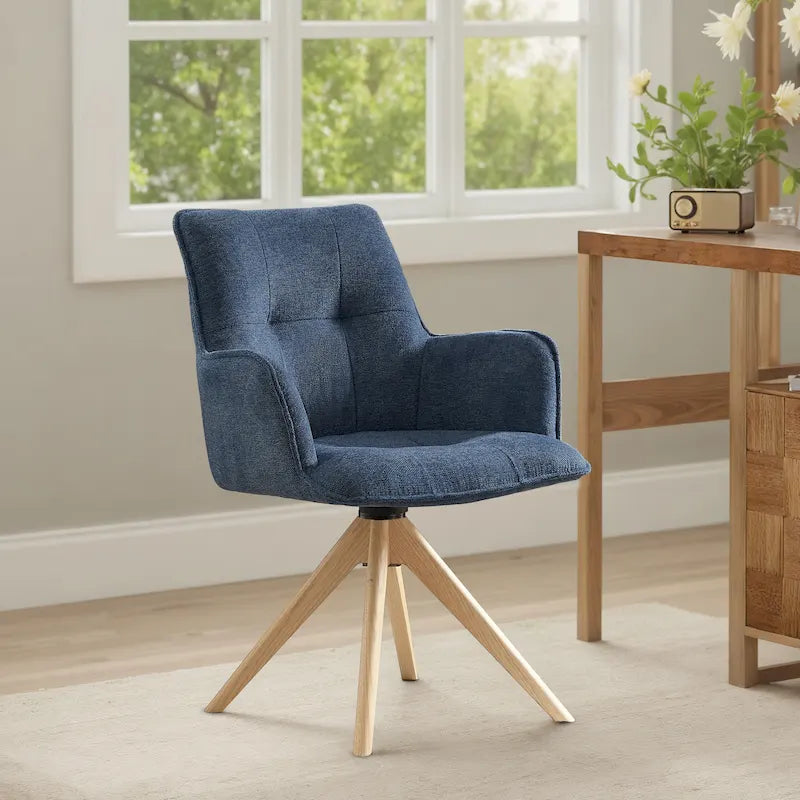 Art Leon Swivel Wood Accent Arm Chair