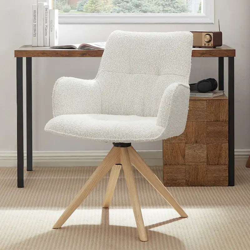 Art Leon Swivel Wood Accent Arm Chair