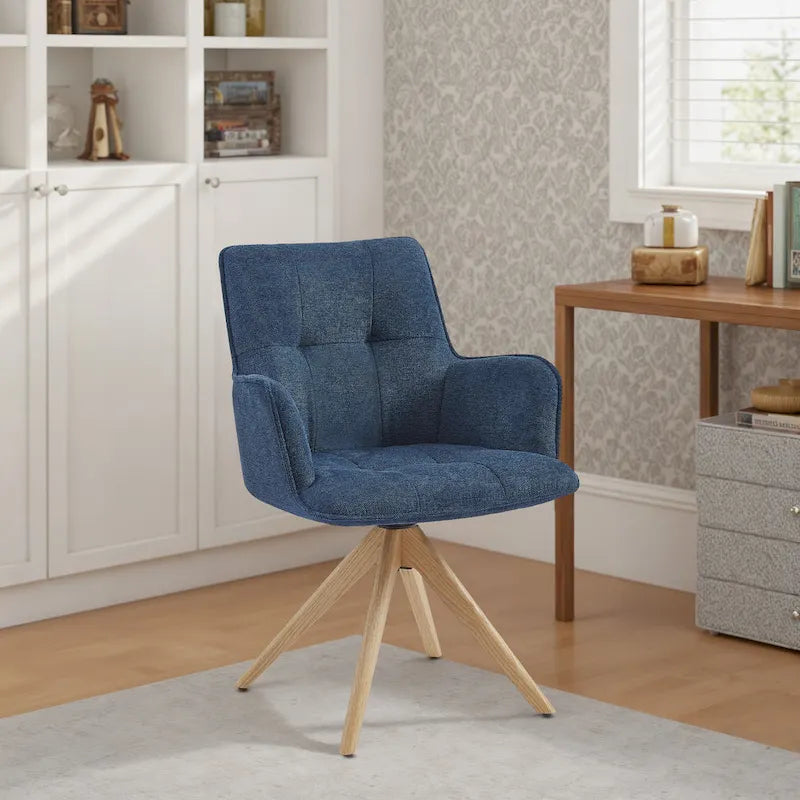 Art Leon Swivel Wood Accent Arm Chair