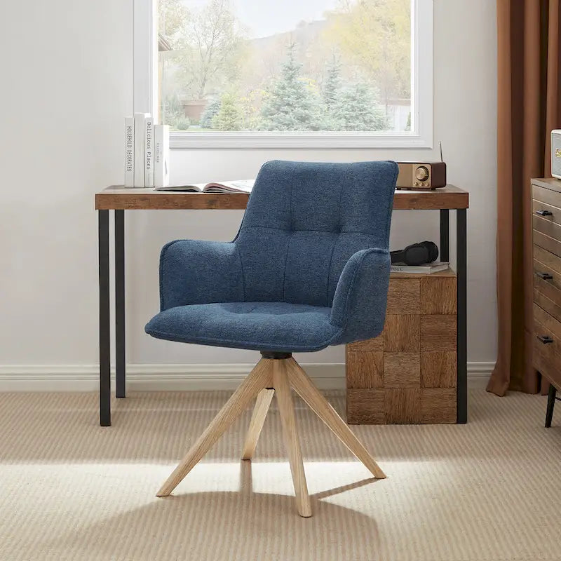 Art Leon Swivel Wood Accent Arm Chair