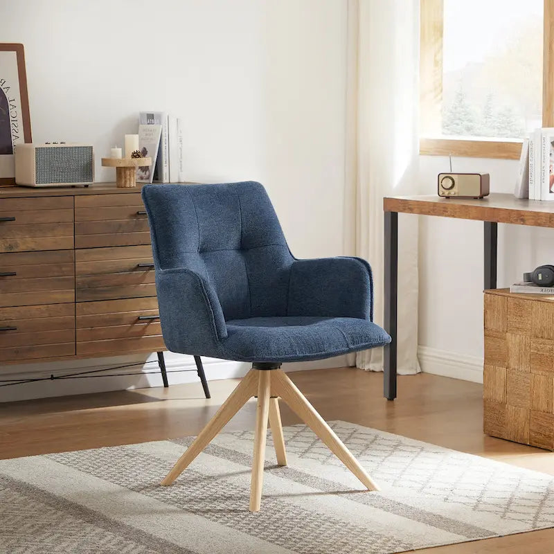 Art Leon Swivel Wood Accent Arm Chair