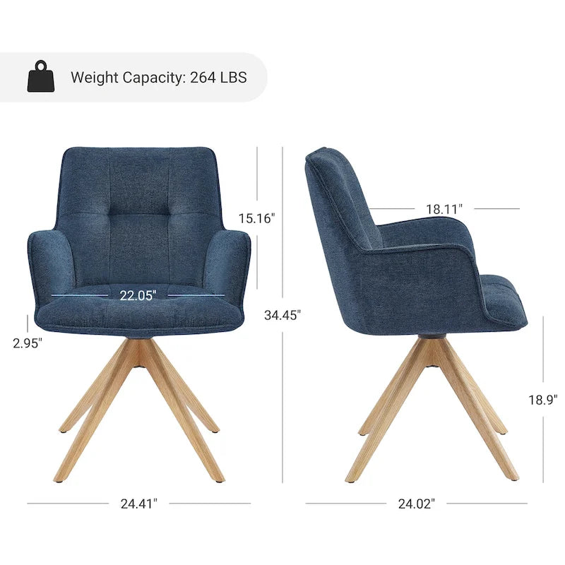 Art Leon Swivel Wood Accent Arm Chair