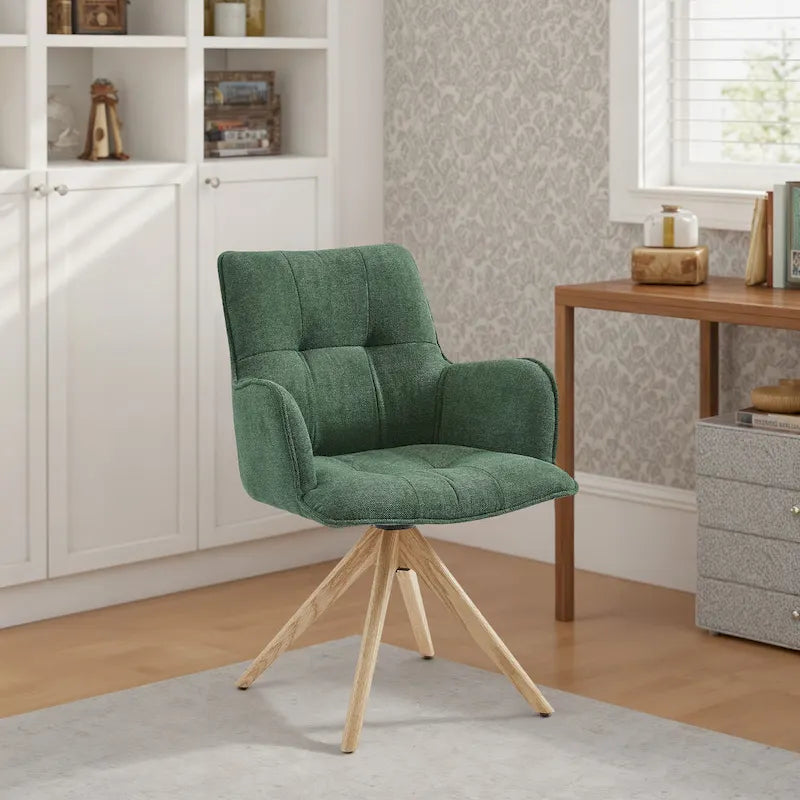 Art Leon Swivel Wood Accent Arm Chair