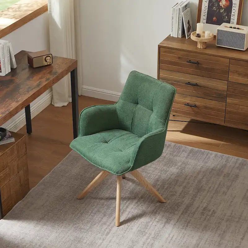 Art Leon Swivel Wood Accent Arm Chair
