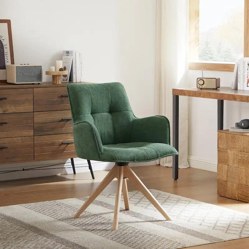 Art Leon Swivel Wood Accent Arm Chair