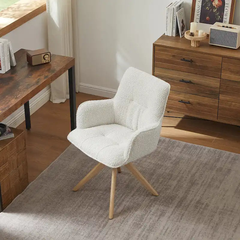 Art Leon Swivel Wood Accent Arm Chair