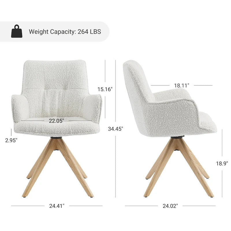 Art Leon Swivel Wood Accent Arm Chair