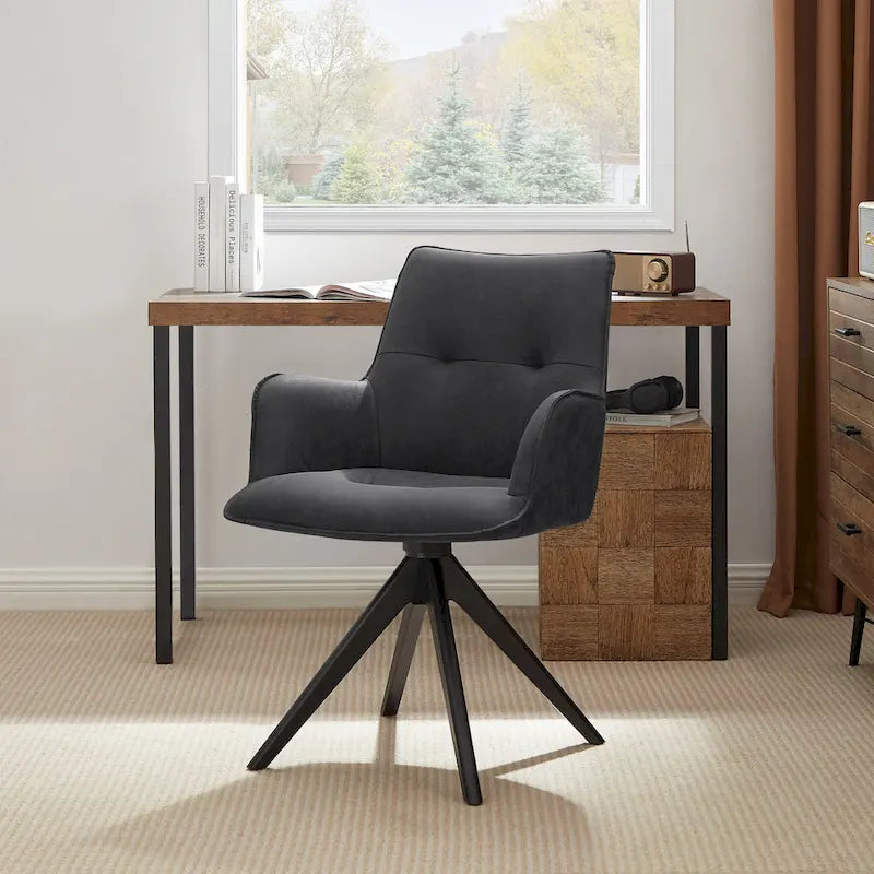 Art Leon Swivel Wood Accent Arm Chair