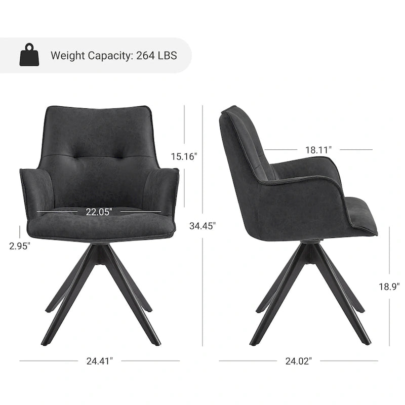 Art Leon Swivel Wood Accent Arm Chair