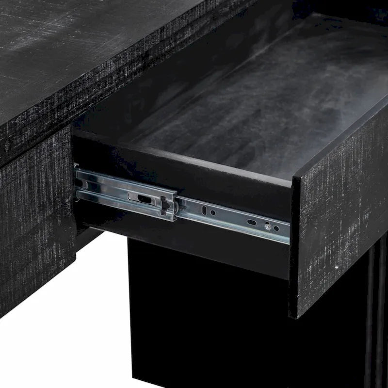 Unique Retro Silhouette Console Table with Open Style, Two Top Drawers