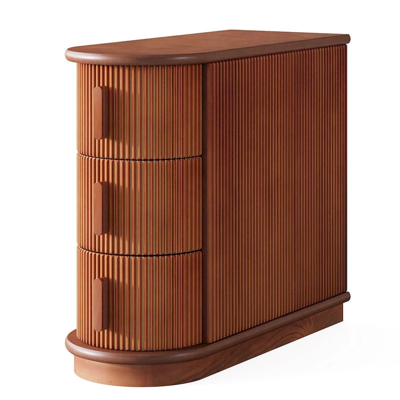 3-drawer Solid Wood ChairSide End Table for Living RoomSet of 2)
