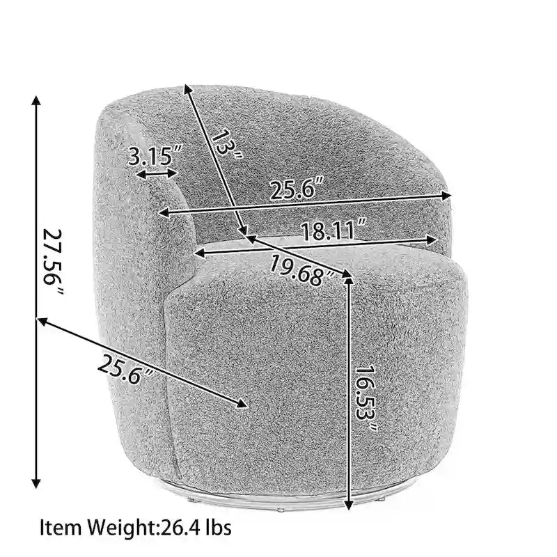 Teddy Fabric Swivel Accent Armchair Barrel Chair