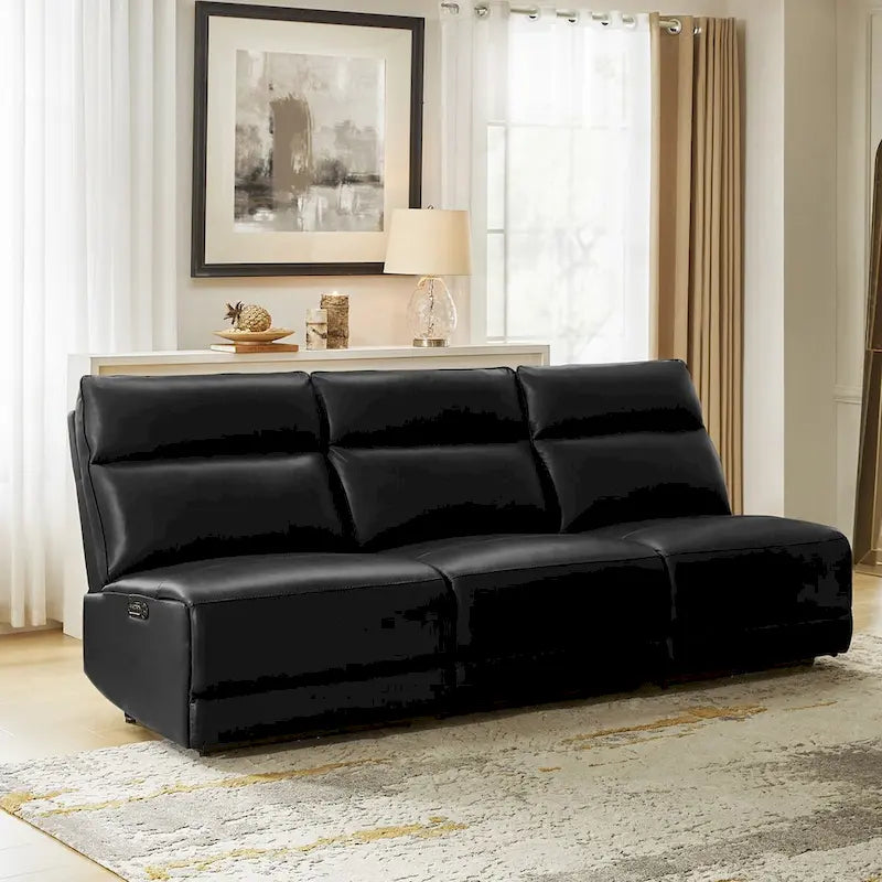 Valentin Modern Genuine LeatherPowerRecliningCornerSectional with USB and Type-C by HULALA HOME