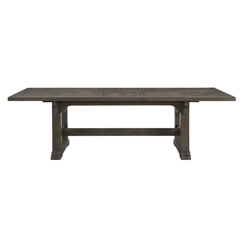 Koa 84-102 Inch Dining Table, Extendable 8 Seater Rectangular, Brown Wood