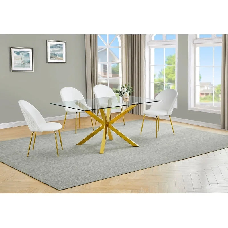 Best Quality Furniture Contemporary Glass 5-pc Dining Set