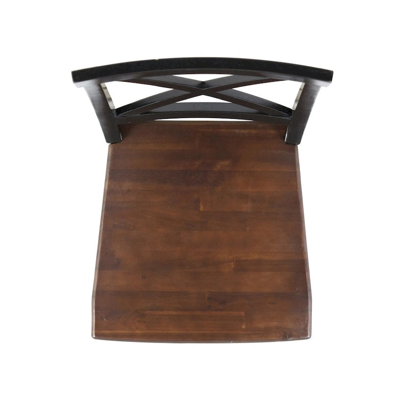 Roshan Farmhouse Acacia Wood Dining Chairs set of 2
