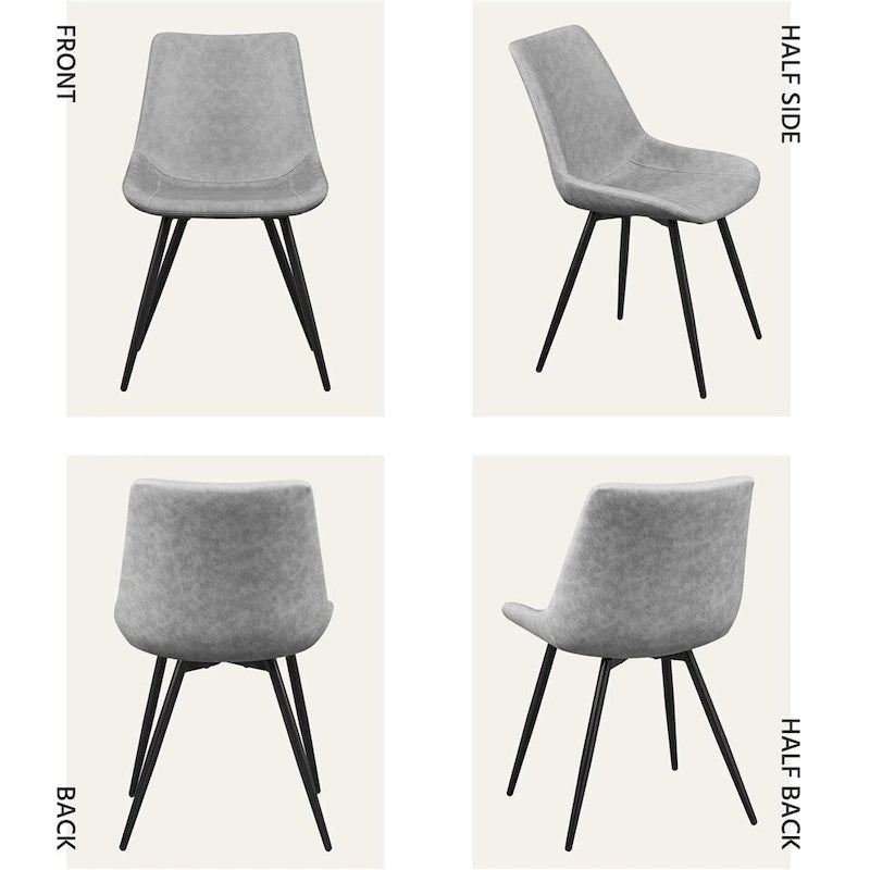 Yaheetech 2PCS Faux Leather Dining Chairs With Metal Legs - N/A