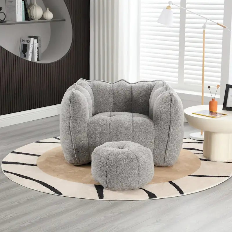 Roomfitters Soft Bean Bag Chair with High Resilient Foam Chips for Living Room