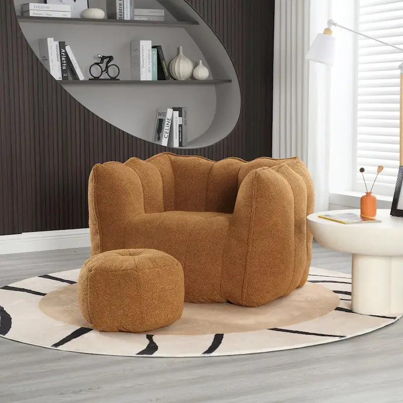 Roomfitters Soft Bean Bag Chair with High Resilient Foam Chips for Living Room