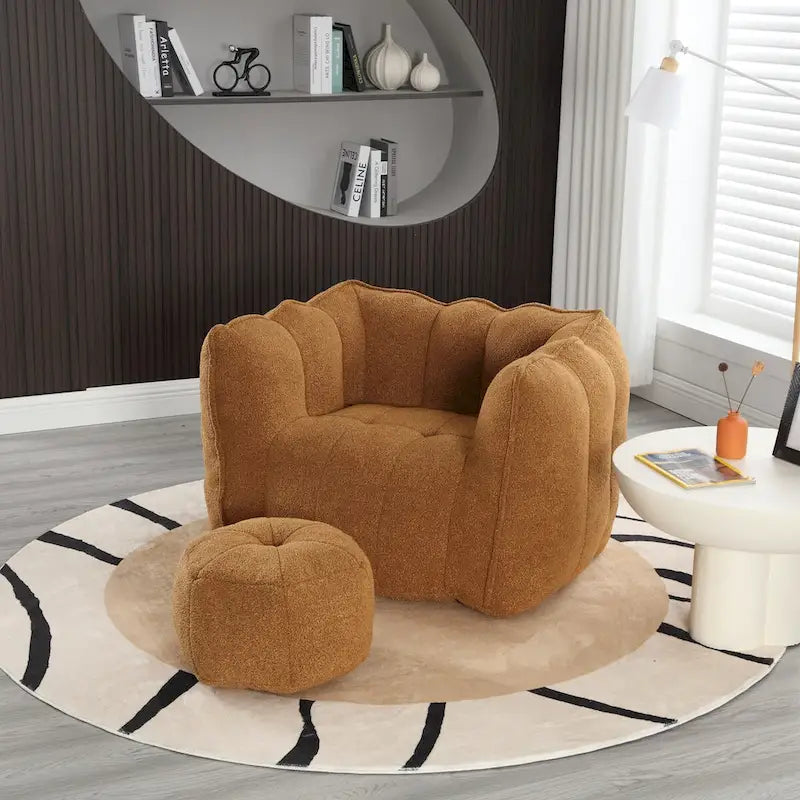 Roomfitters Soft Bean Bag Chair with High Resilient Foam Chips for Living Room