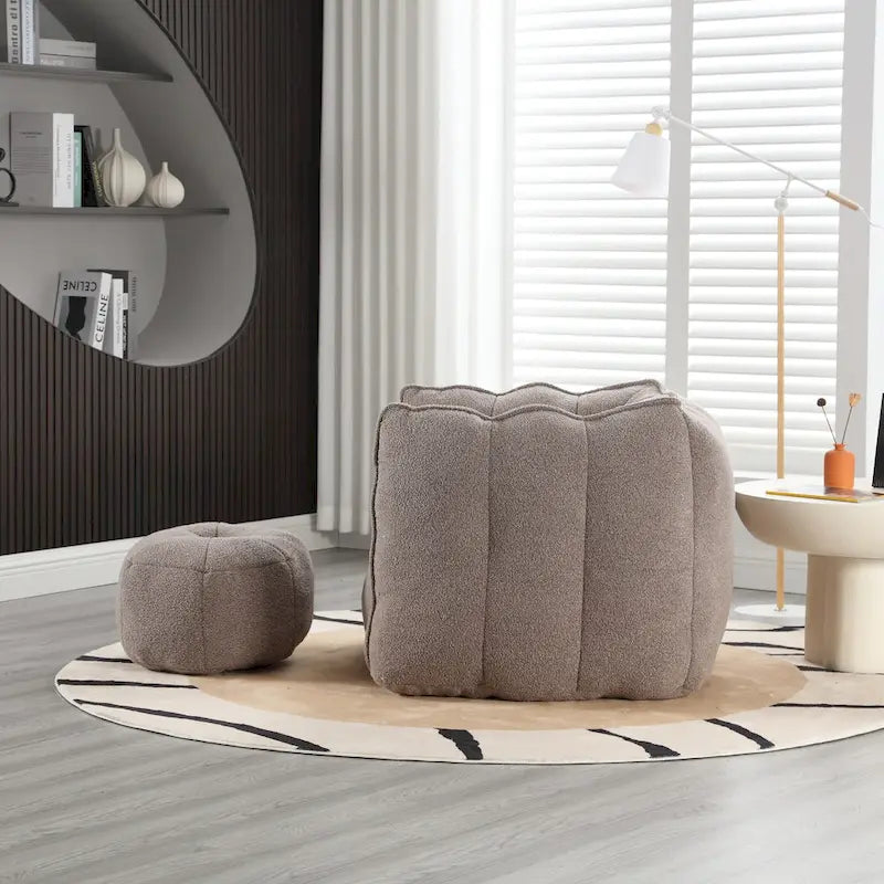 Roomfitters Soft Bean Bag Chair with High Resilient Foam Chips for Living Room