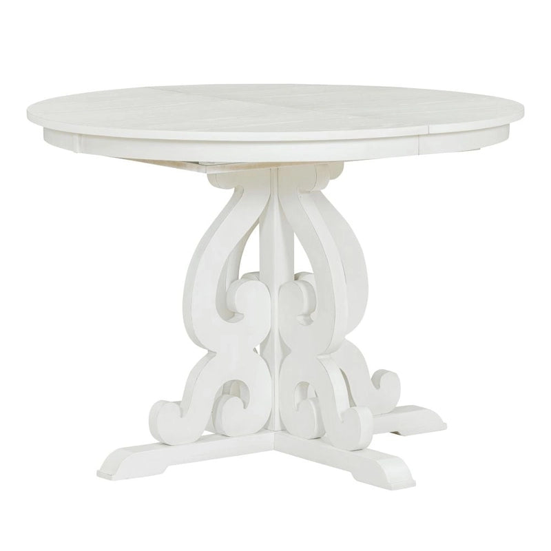 5-Piece Retro Functional Dining Set,a 16-Inch Leaf and 4 Upholstered Chairs for Dining Room and Kitchen