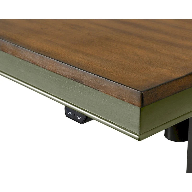 Farmhouse Electric Sit/Stand Desk, Height Adjustable Table, Blue