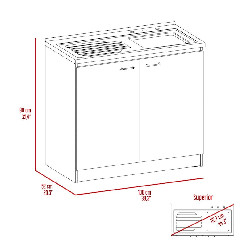 Brookeline Rectangle 2-Door Utility Sink and Cabinet