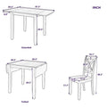 Merax 3-Piece Wood Drop Leaf Breakfast Nook Dining Table Set
