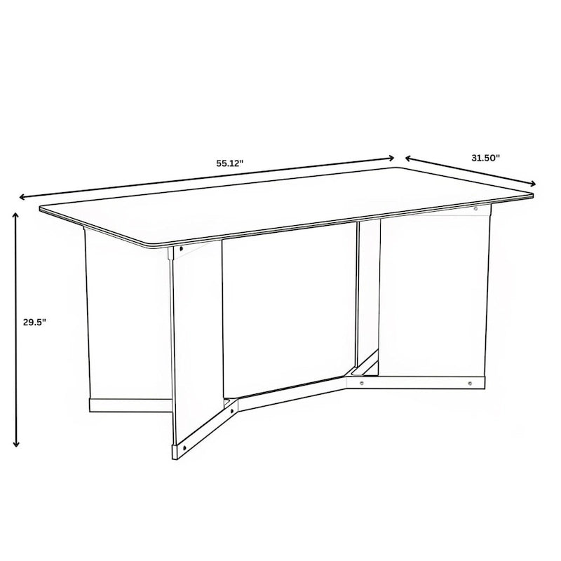 Oryn Rectangular Dining Table with Glass/Sintered Stone Top