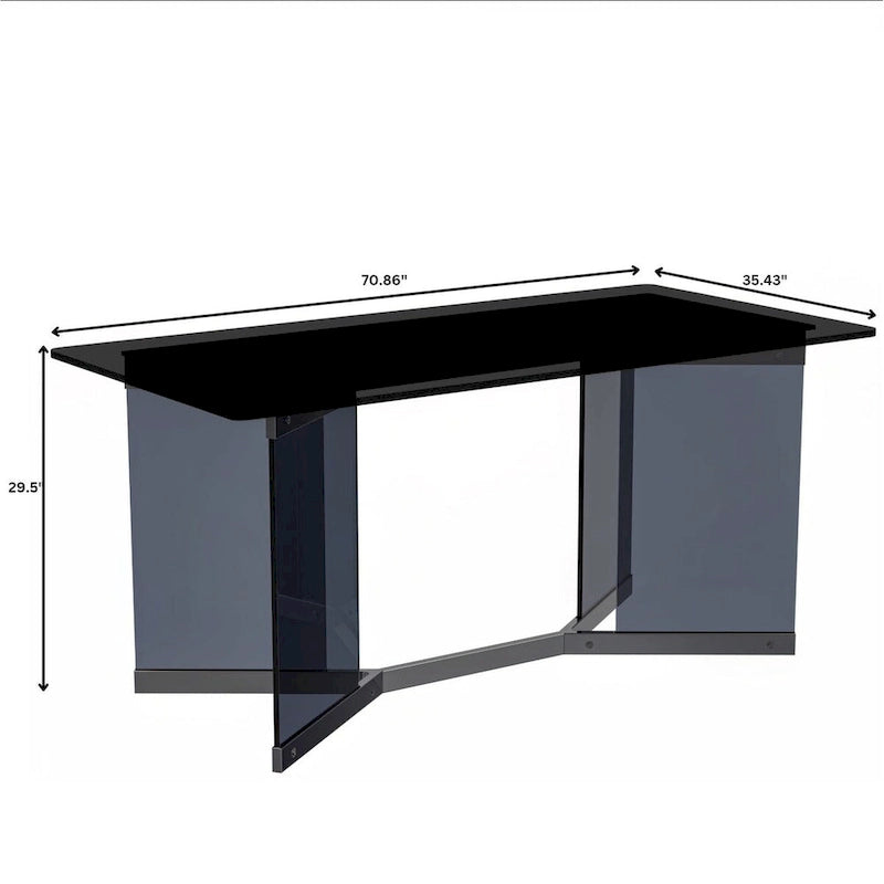 Oryn Rectangular Dining Table with Glass/Sintered Stone Top