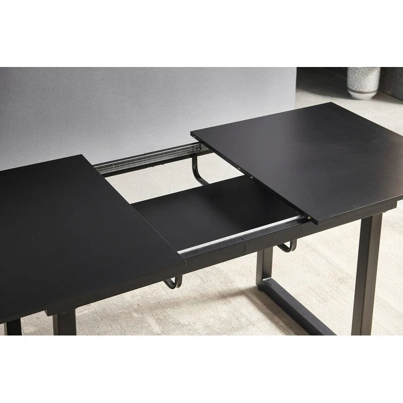 70.86W Square Extendable Dining Table with Metal Leg