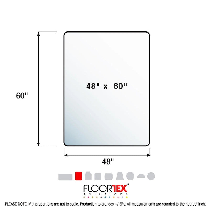 Valuemat Plus Polycarbonate Rectangular Chair Mat for Low Pile Carpets - 48 x 60