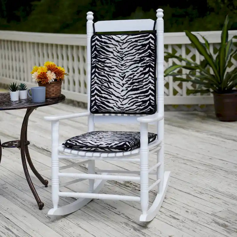 Reversible Chenille Rocking Chair Cushion Set