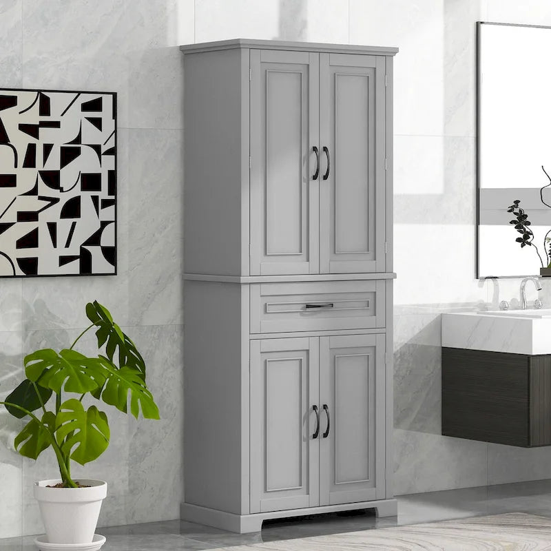 Bathroom Storage Cabinet with Doors and Drawer,Multiple Storage Space,Adjustable Shelf