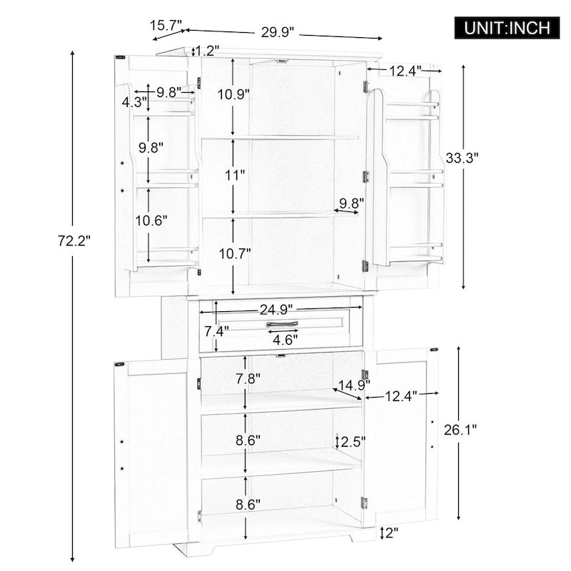 Bathroom Storage Cabinet with Doors and Drawer,Multiple Storage Space,Adjustable Shelf