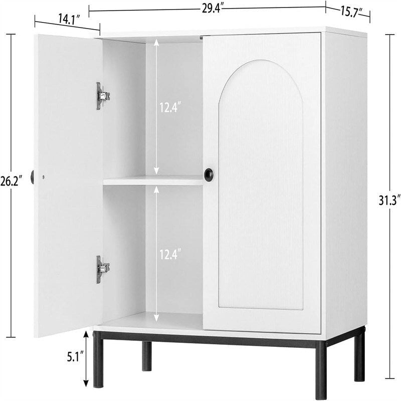 Bathroom Storage Cabinet Sideboard Buffet Cabinet with Shelf Doors - 15.75D x 29.53W x 31.5H