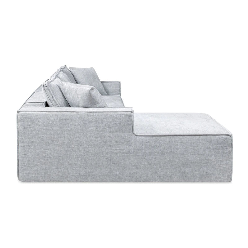 Brenley 110.5 Sofa-in-a-Box Chenille Upholstered Frameless 2-Piece Sectional Sofa